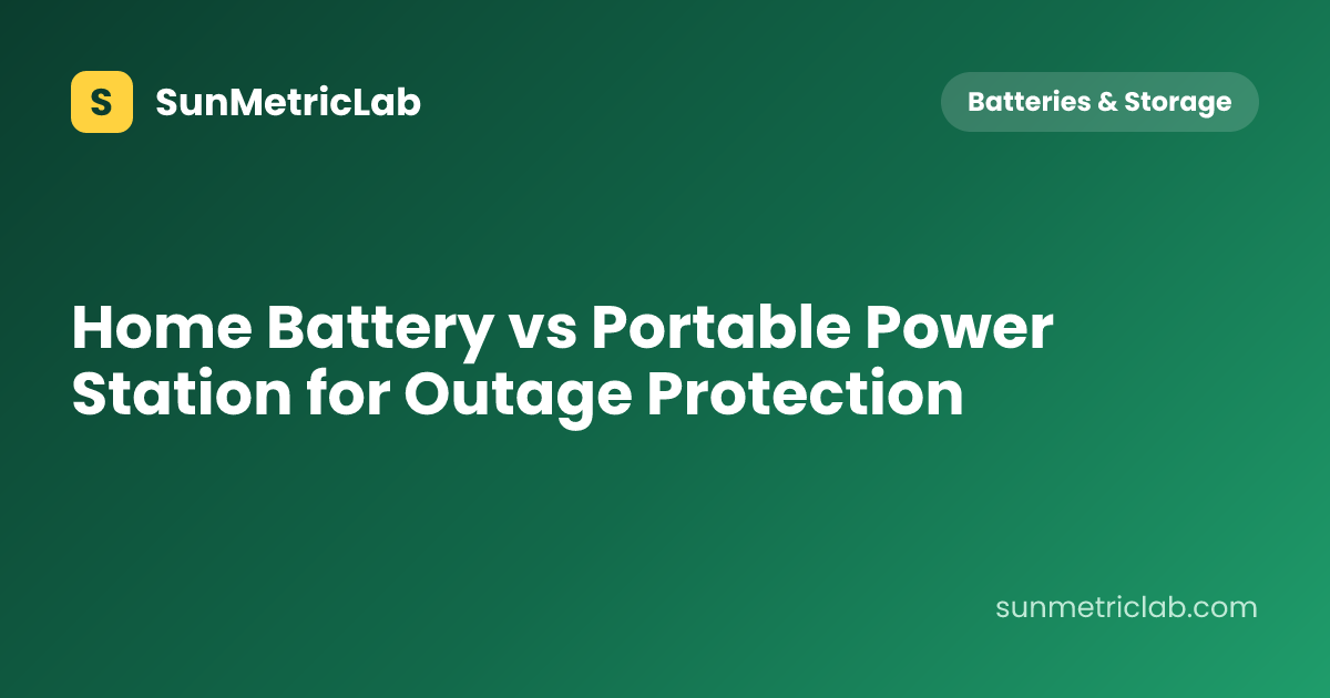 Home Battery vs Portable Power Station for Outage Protection