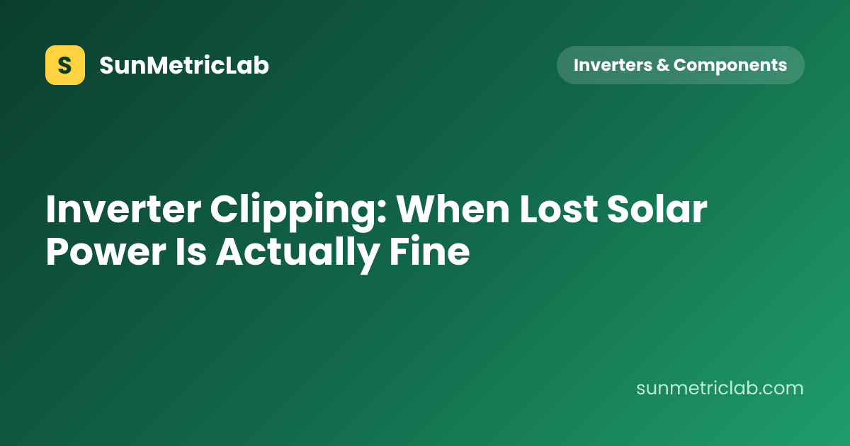 Inverter Clipping: When Lost Solar Power Is Actually Fine