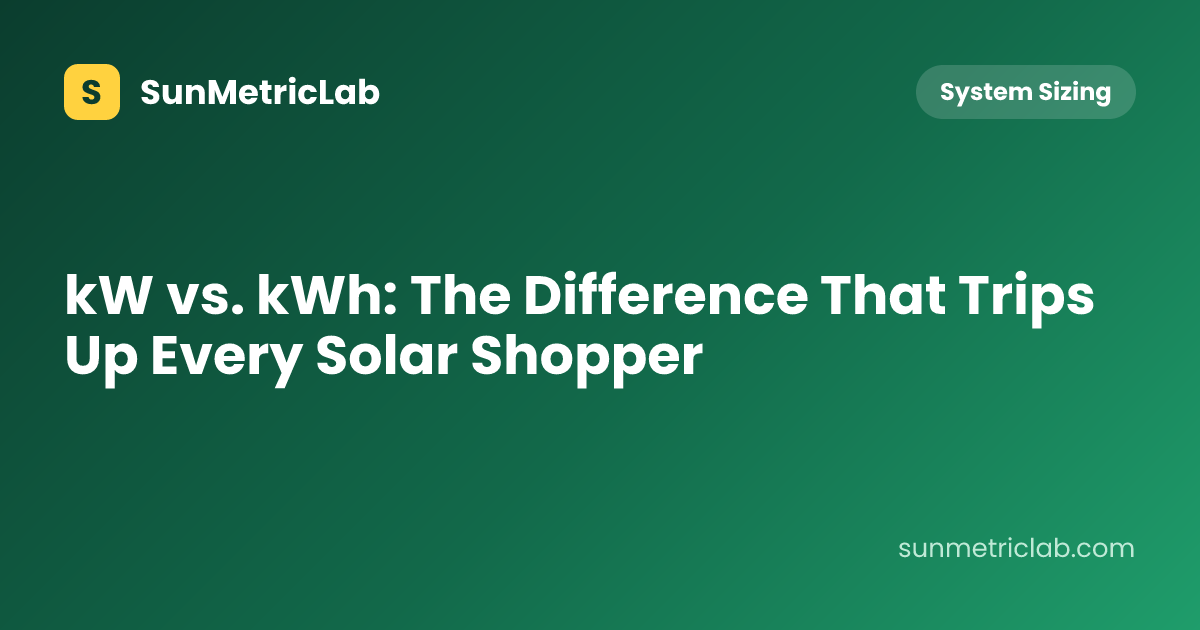 kW vs. kWh: The Difference That Trips Up Every Solar Shopper