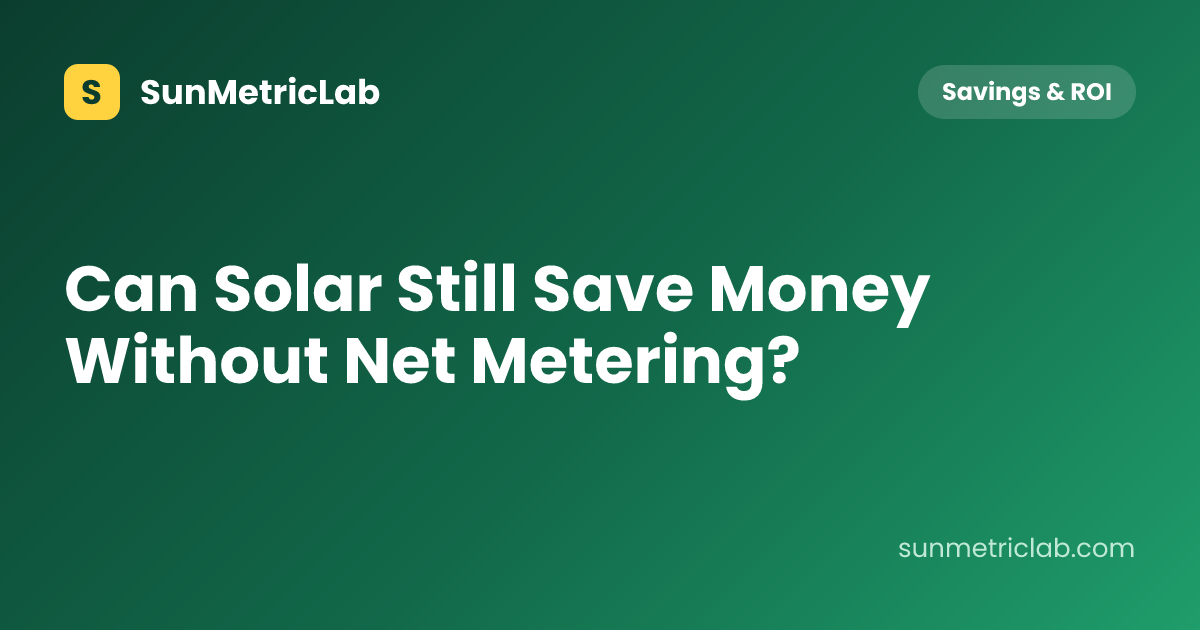 Can Solar Still Save Money Without Net Metering?